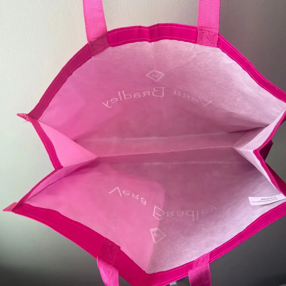 Vera Bradley Reusable Plastic Tote Shopping Bag Hot Pink